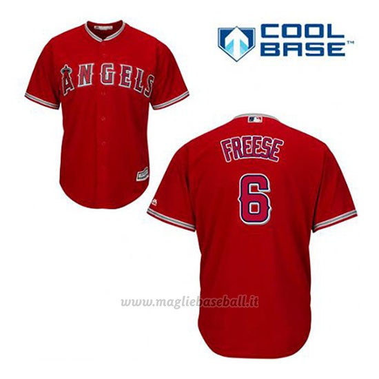 Maglia Baseball Uomo Los Angeles Angels David Freese 6 Rosso Alterner Cool Base